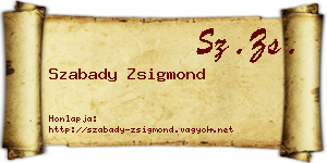 Szabady Zsigmond névjegykártya